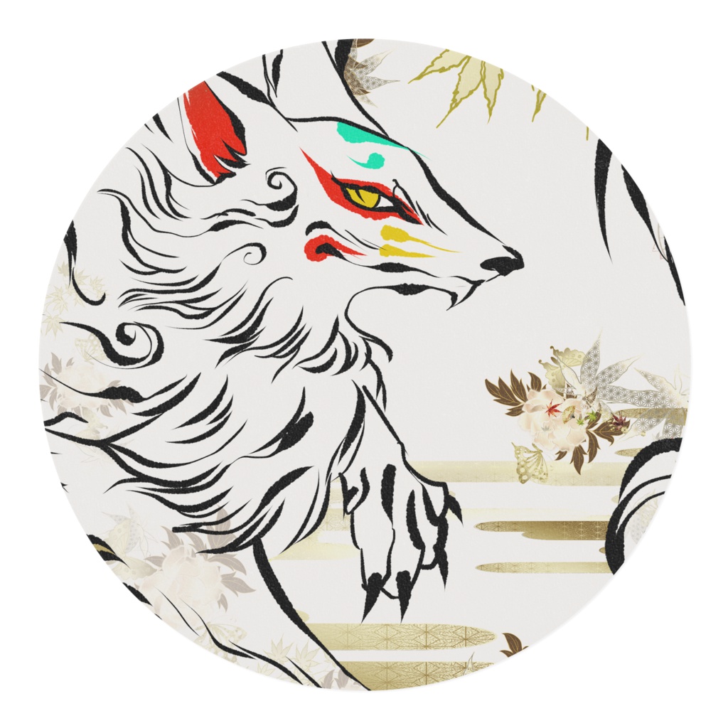 マスキング【紅葉と牡丹】