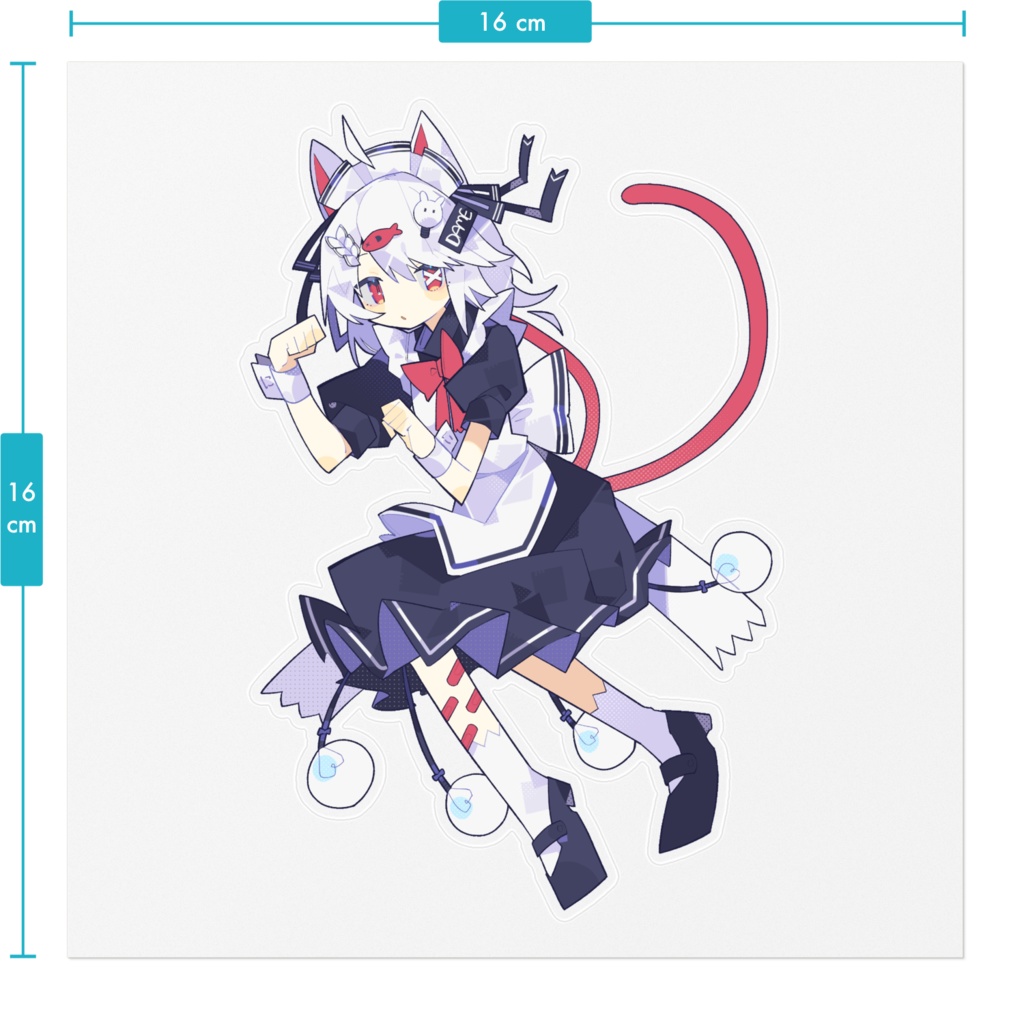 猫メイドステッカー