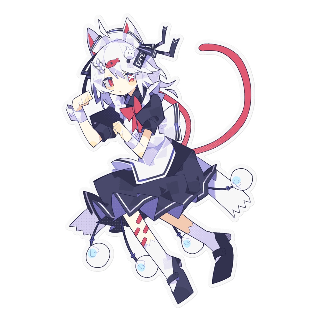 猫メイドステッカー