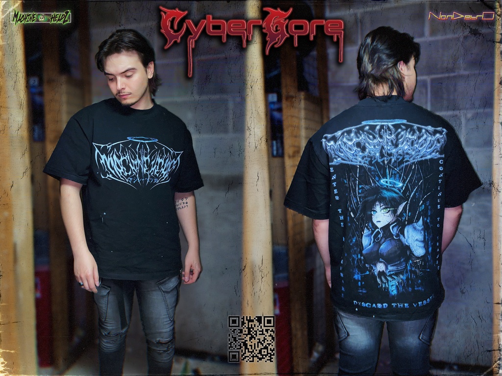 サイバーパンクアニメ エルフの少女 オーバーサイズシャツ