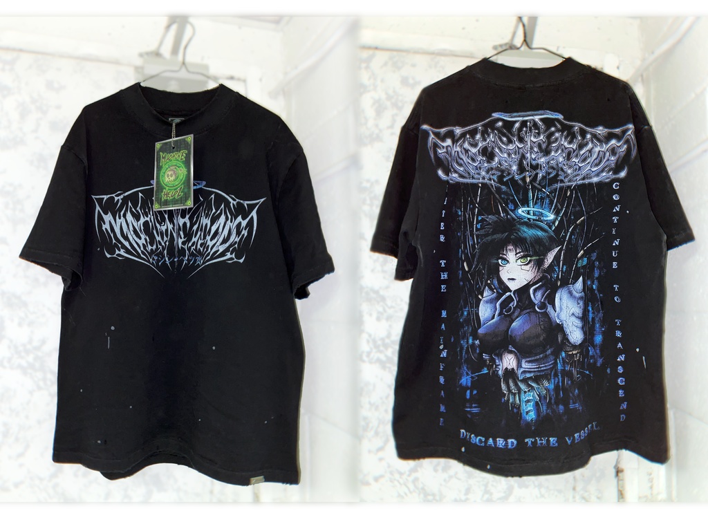 サイバーパンクアニメ エルフの少女 オーバーサイズシャツ