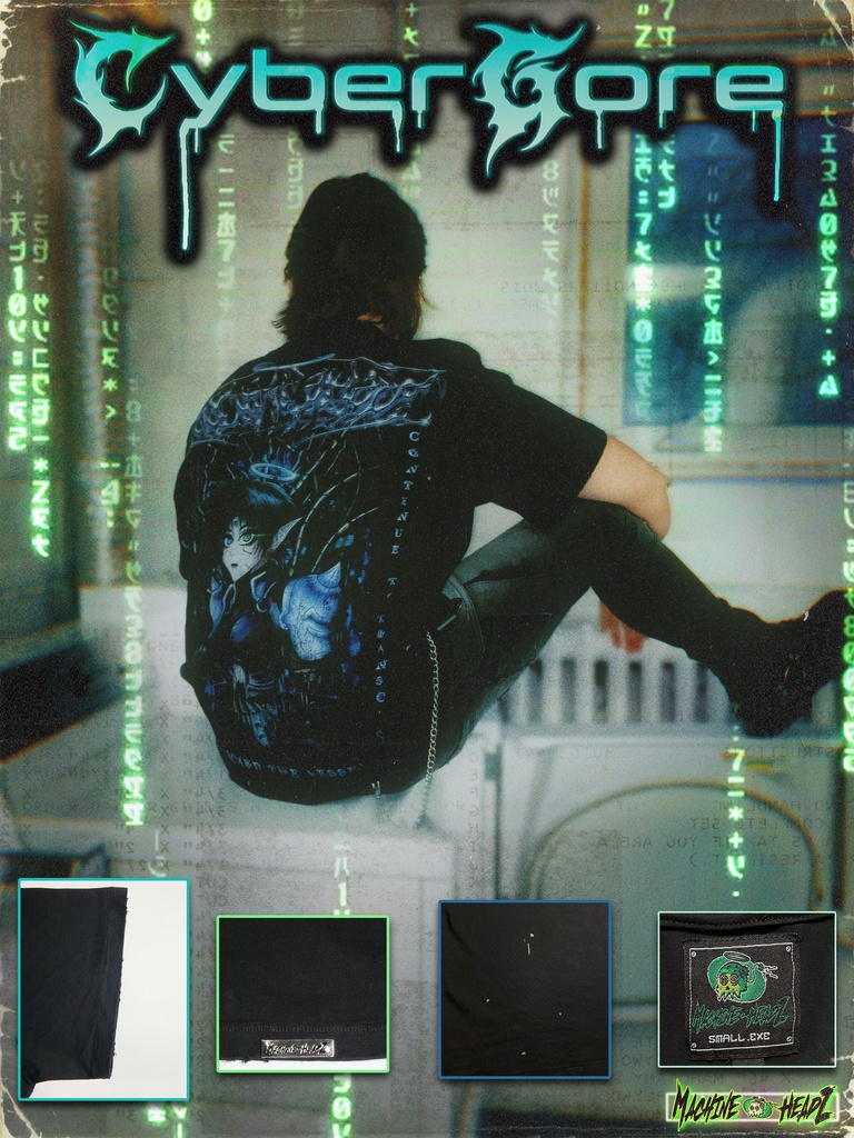 サイバーパンクアニメ エルフの少女 オーバーサイズシャツ