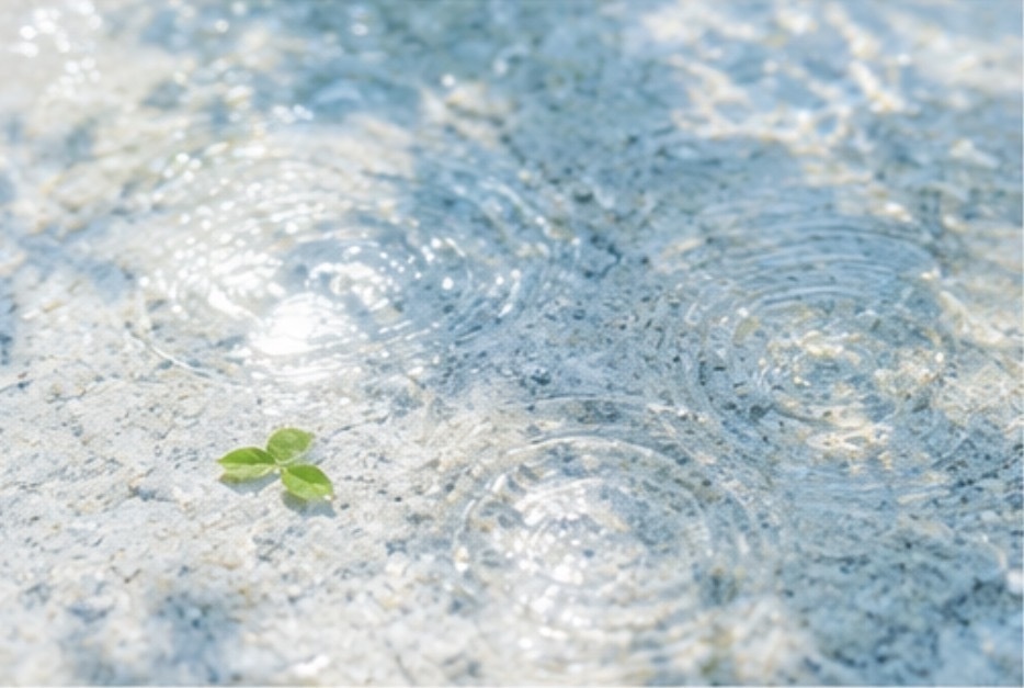 夏の空が水溜りに恋をした…