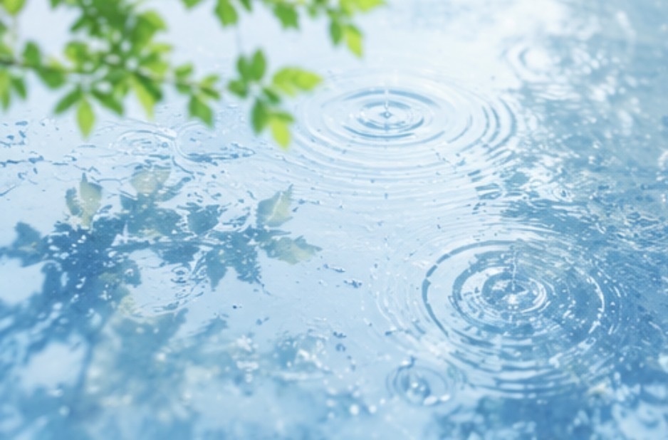 夏の空が水溜りに恋をした…