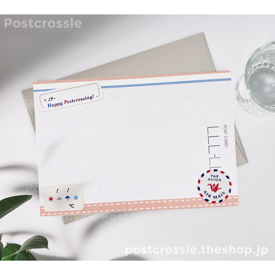 エアメールシール 10枚 ポスクロや海外の郵便に♪ AIR MAIL PAR AVION(折り鶴)