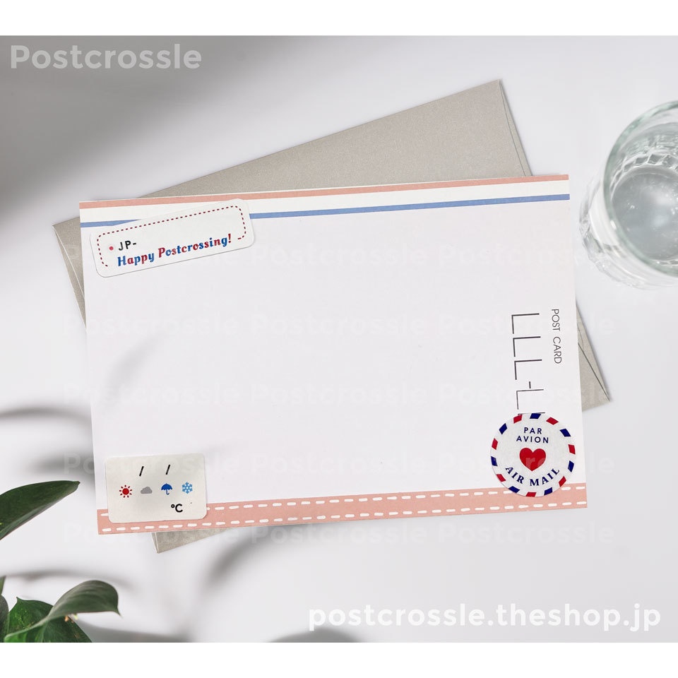 エアメールシール 10枚 ポスクロや海外の郵便に♪ AIR MAIL PAR AVION(ハート)
