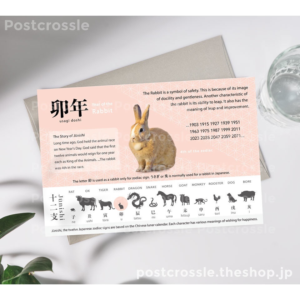 ポストカード 2023年 干支 うさぎ年 十二支ポストカード 年賀状
