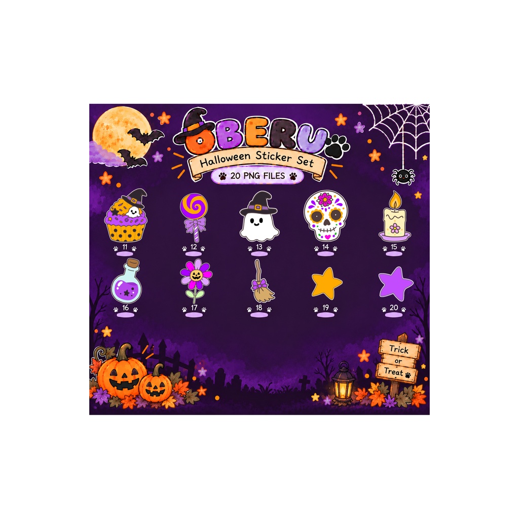 🎃 おべるのハロウィン デジタルステッカー 20個セット 👻
