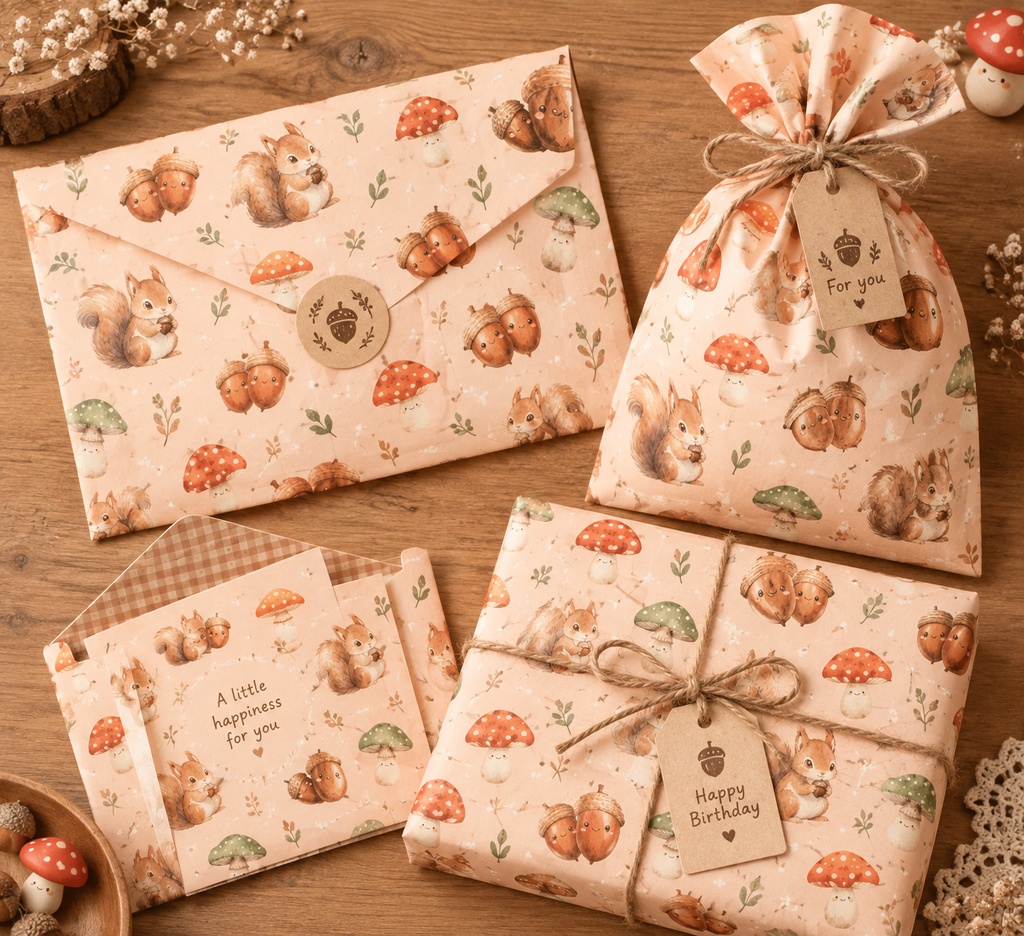 秋 紅葉柄 デジタルペーパー 4枚セット|Autumn Leaves Digital Paper|背景素材・ デジタル手帳・壁紙・ラッピング|大人かわいい・くすみカラー