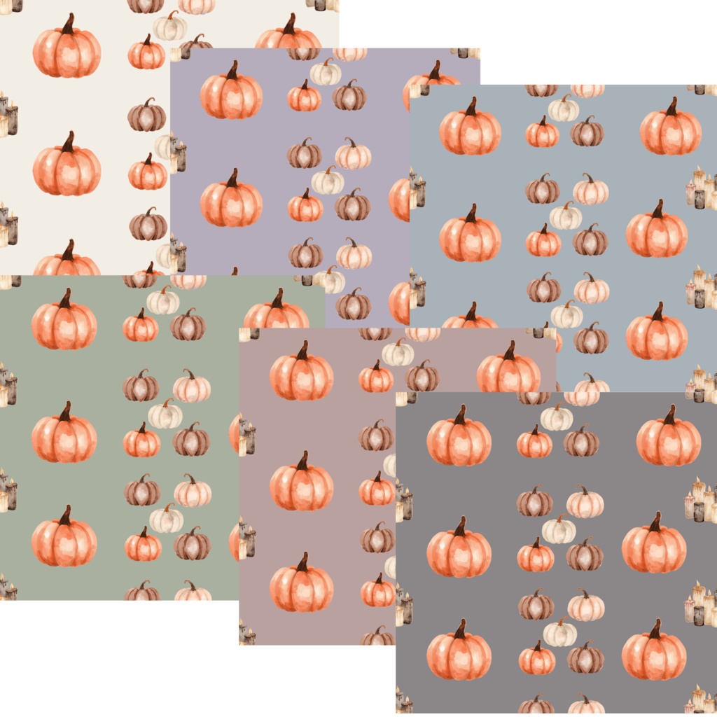 ハロウィン デジタルペーパー 6枚セット|Halloween Digital Paper|背景素材・ デジタル手帳・壁紙・ラッピング|大人かわいい・くすみカラー