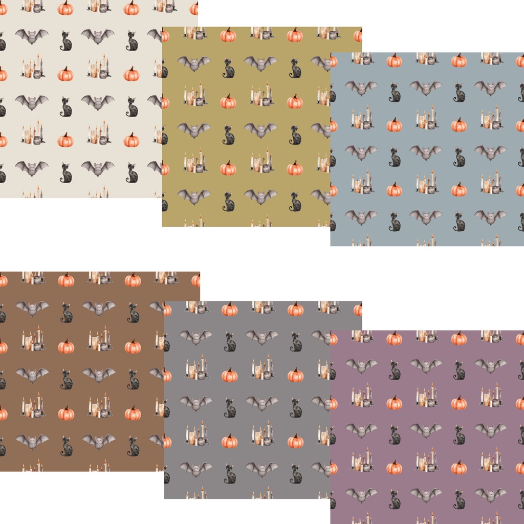 無料あり|ハロウィン デジタルペーパー 6枚セット|Halloween Digital Paper|背景素材・ デジタル手帳・壁紙・ラッピング|大人かわいい・くすみカラー