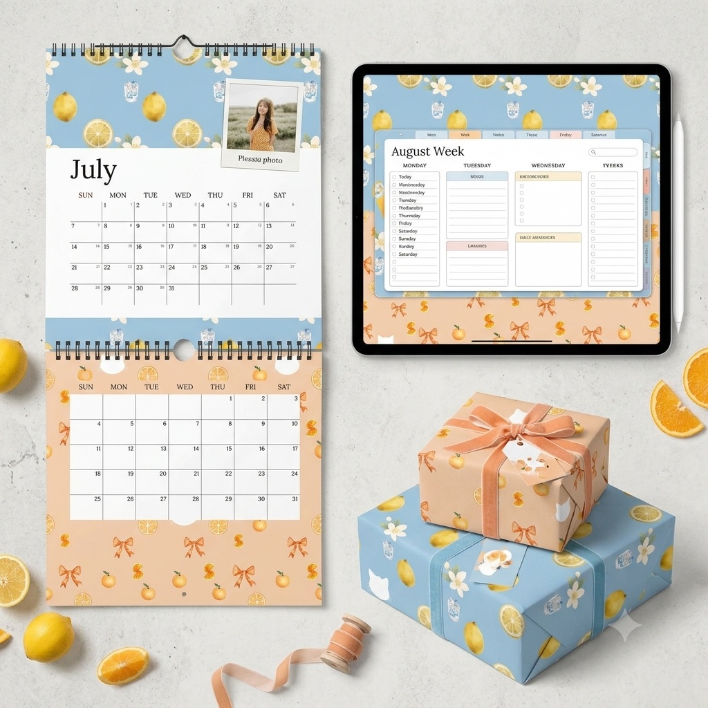 フルーツ(いちご・みかん・れもん) デジタルペーパー 6枚セット|Fruits Collection Digital Paper|Strawberry|Mandarin Orange|Lemon|背景素材・ デジタル手帳・壁紙・ラッピング|大人かわいい・くすみカラー