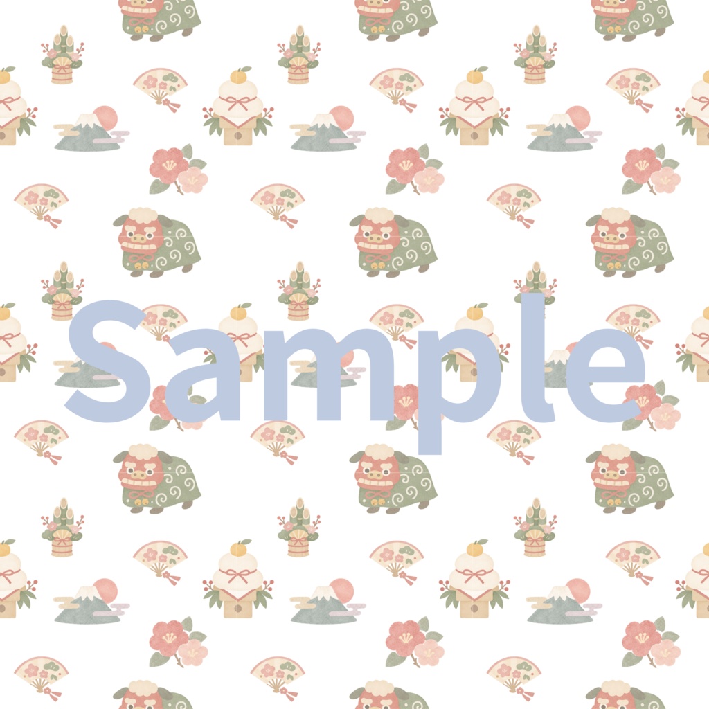 無料あり|お正月 デジタルペーパー 6枚セット|Japanese New Year Digital Paper|背景素材・ デジタル手帳・壁紙・ラッピング|大人かわいい・くすみカラー