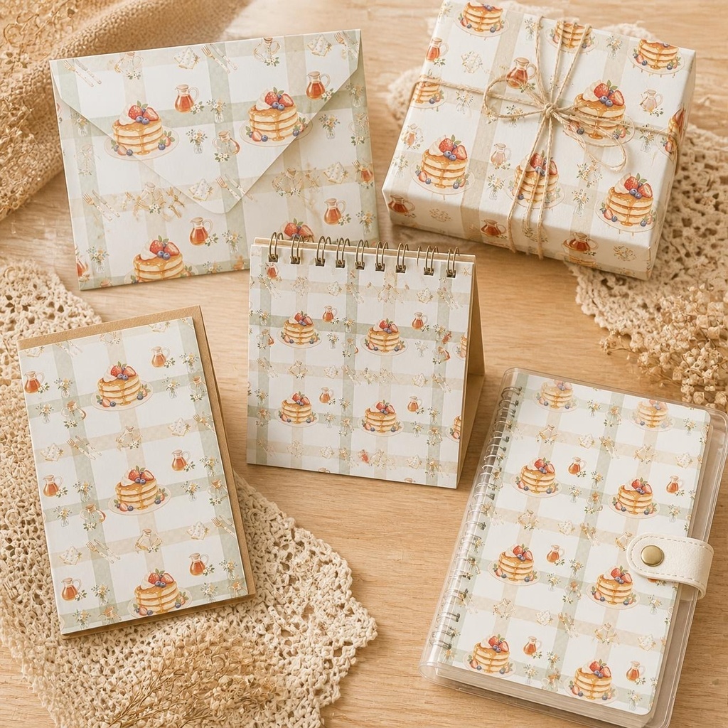 無料あり|パンケーキデジタルペーパー 6枚セット|Pancake Digital Paper|背景素材・ デジタル手帳・壁紙・ラッピング|大人かわいい・くすみカラー