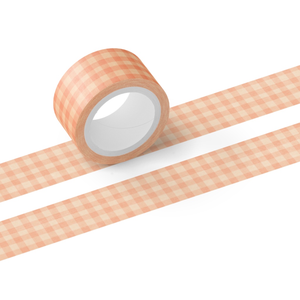 シンプルパターンNo.1 マスキングテープ | Terra Cotta Gingham Check