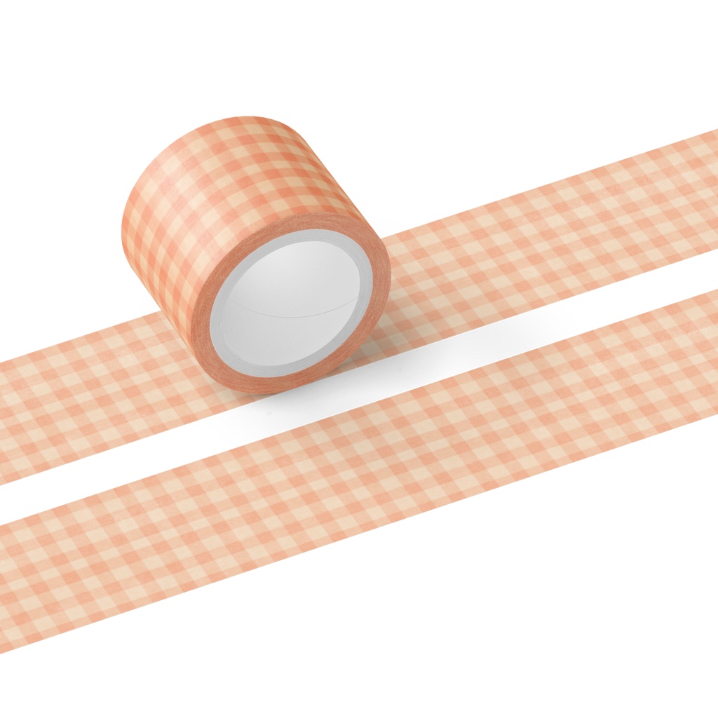 シンプルパターンNo.1 マスキングテープ | Terra Cotta Gingham Check