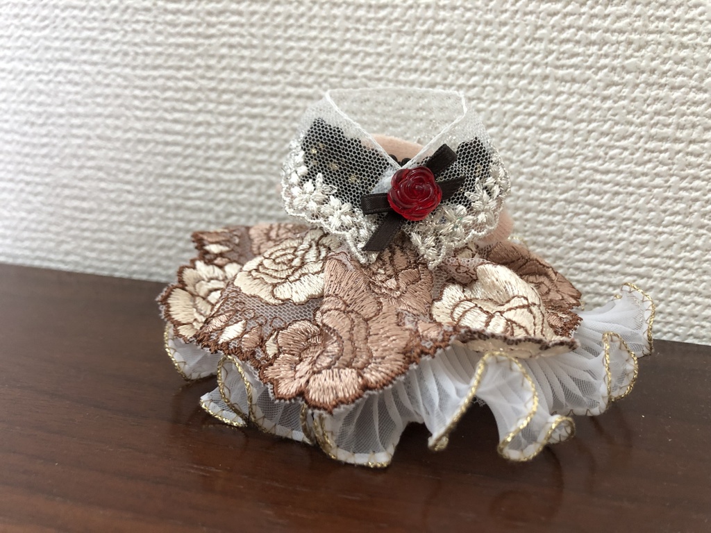 10cmぬい用ふわふわドレス(茶色)
