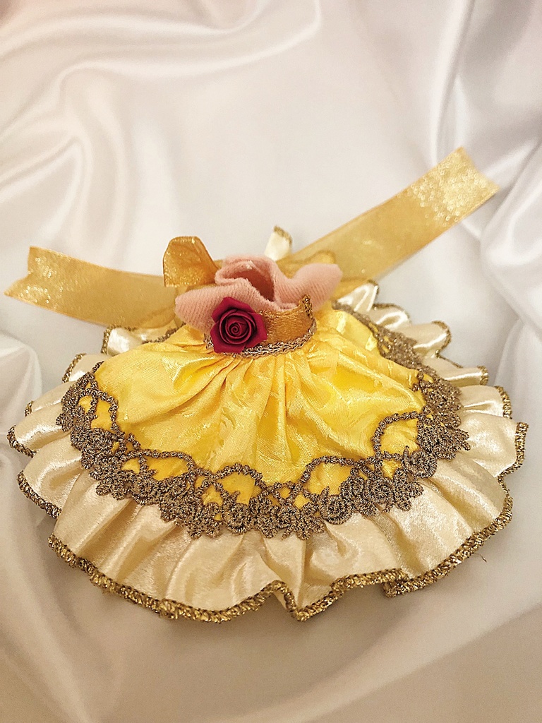 10cmぬい用 黄色ドレス