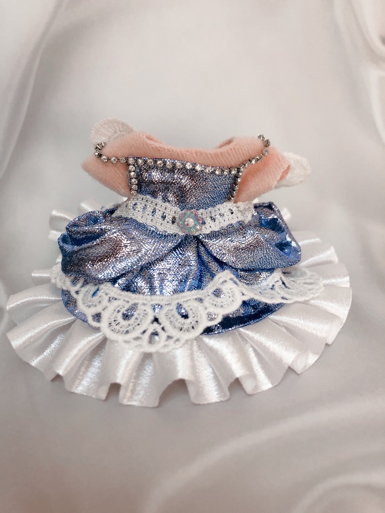 10cmぬい用 青色ドレス