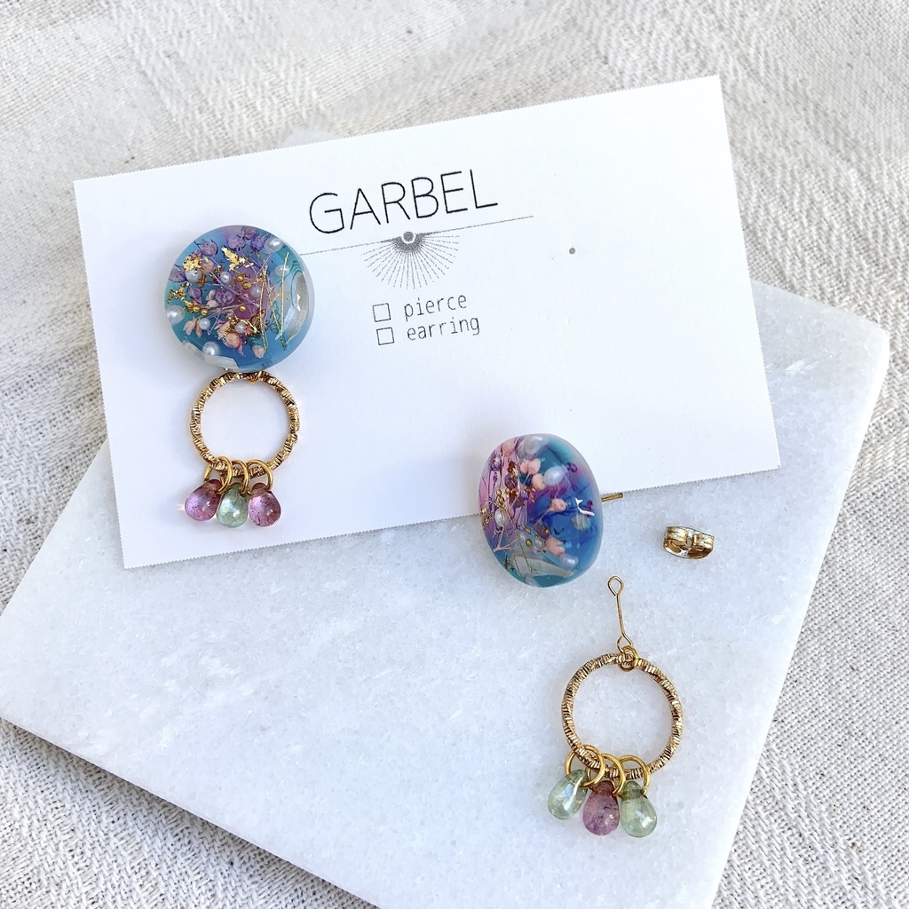 冬隣 巴形薙刀イメージ耳飾り