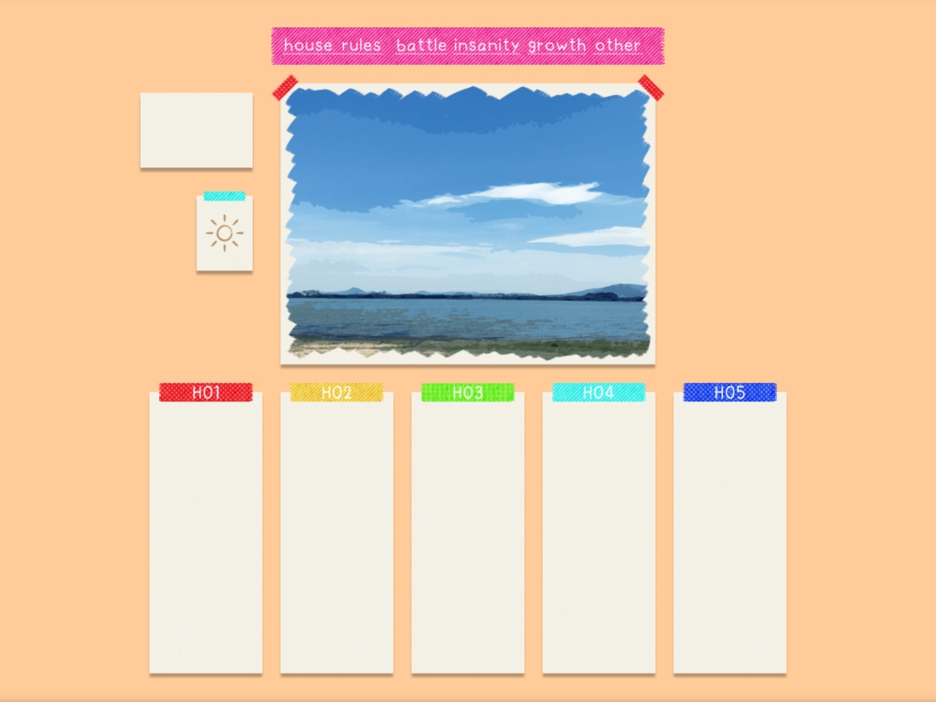 【TRPG部屋素材】シンプル可愛いマスキングテープ&台紙風素材