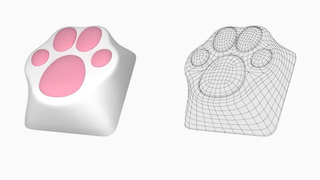 肉球キーキャップ(3Dモデル)