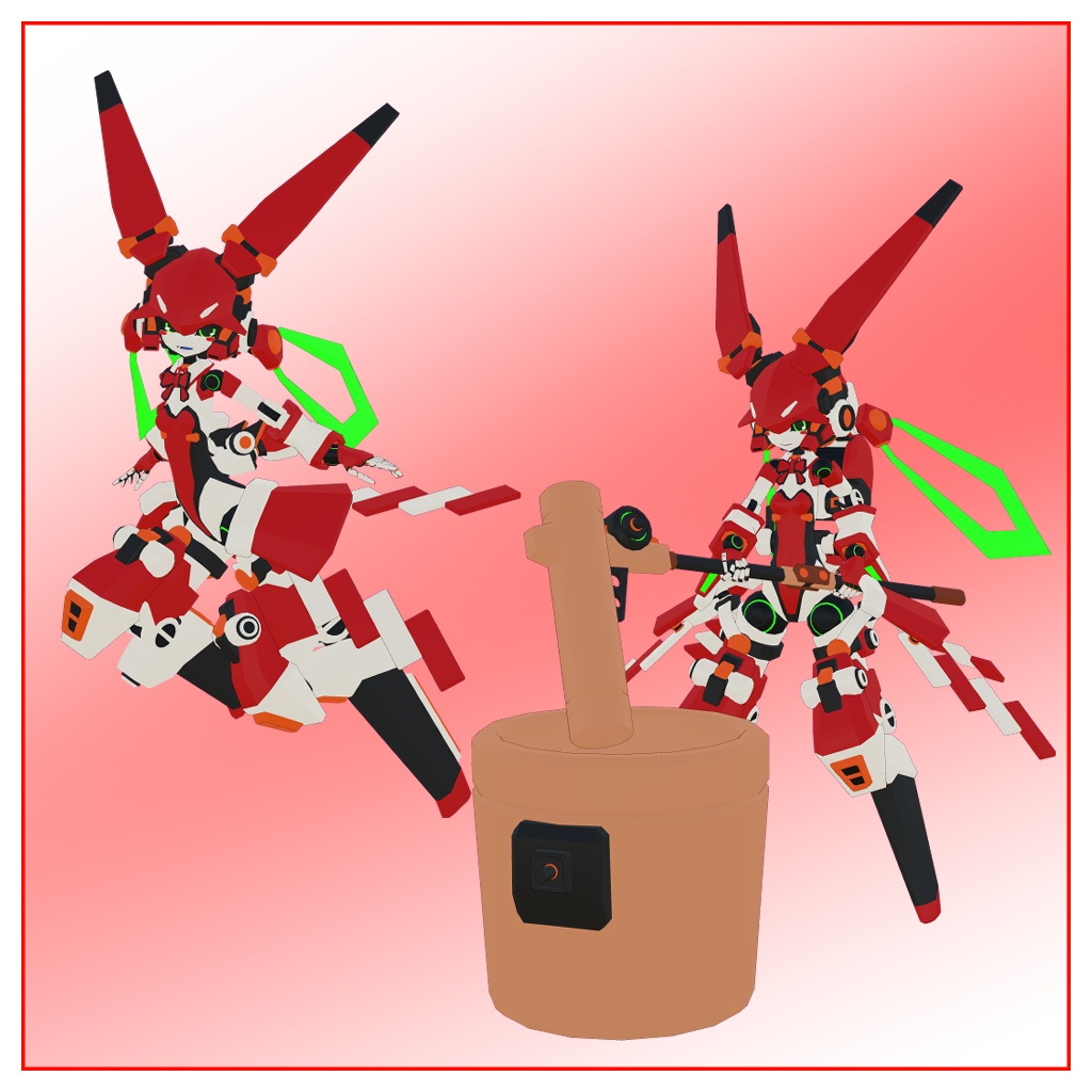 13式玉兎ちゃん3Dモデル(VRChat向け)