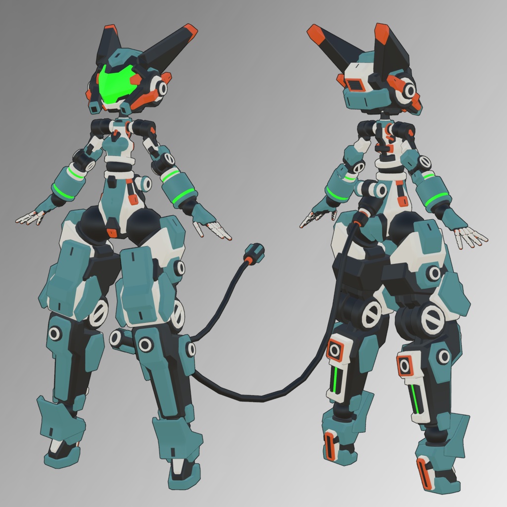 ビットガール2号ちゃん3Dモデル(VRChat向け)