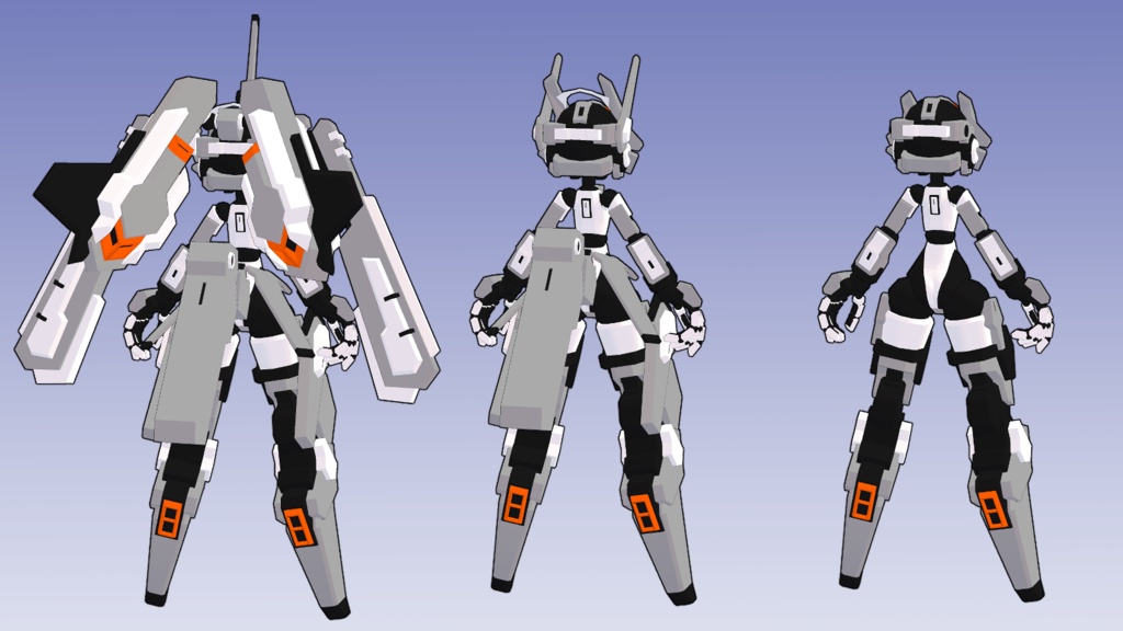 Quest・Fallback対応 20式峯風ちゃん3Dモデル(VRChat向け)