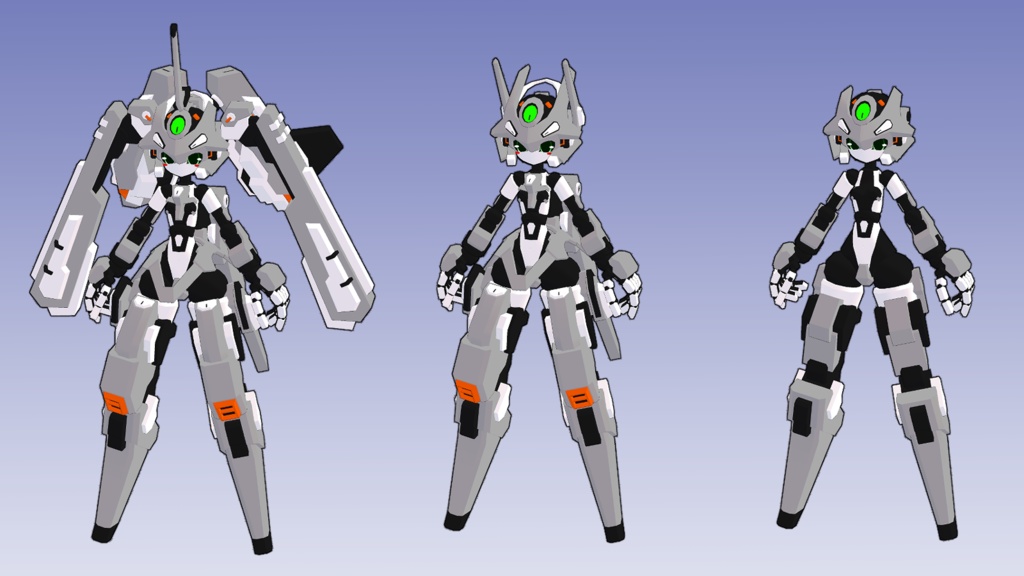 Quest・Fallback対応 20式峯風ちゃん3Dモデル(VRChat向け)