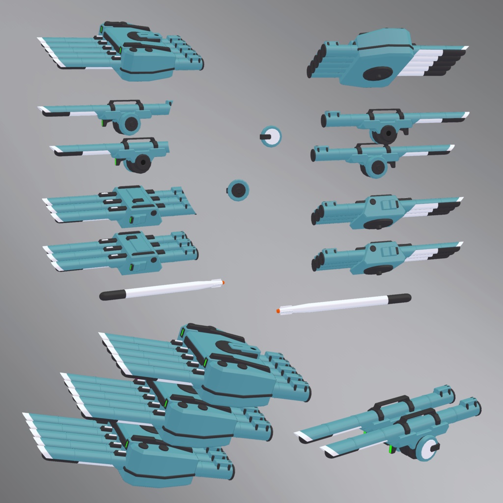 武装3Dモデル詰め合わせセット03 (VRChat向け)