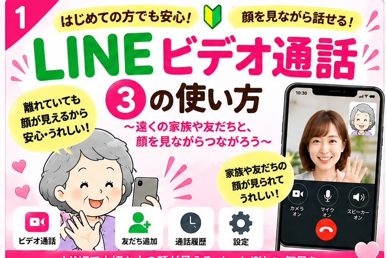 【初心者向け】誰でも分かるLINEの使い方③ビデオ通話編｜顔を見ながら話す方法をやさしく解説