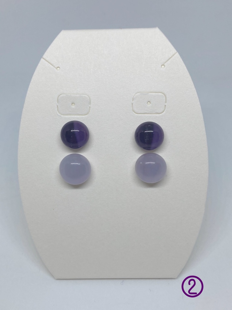 パープル系ガラスピアス