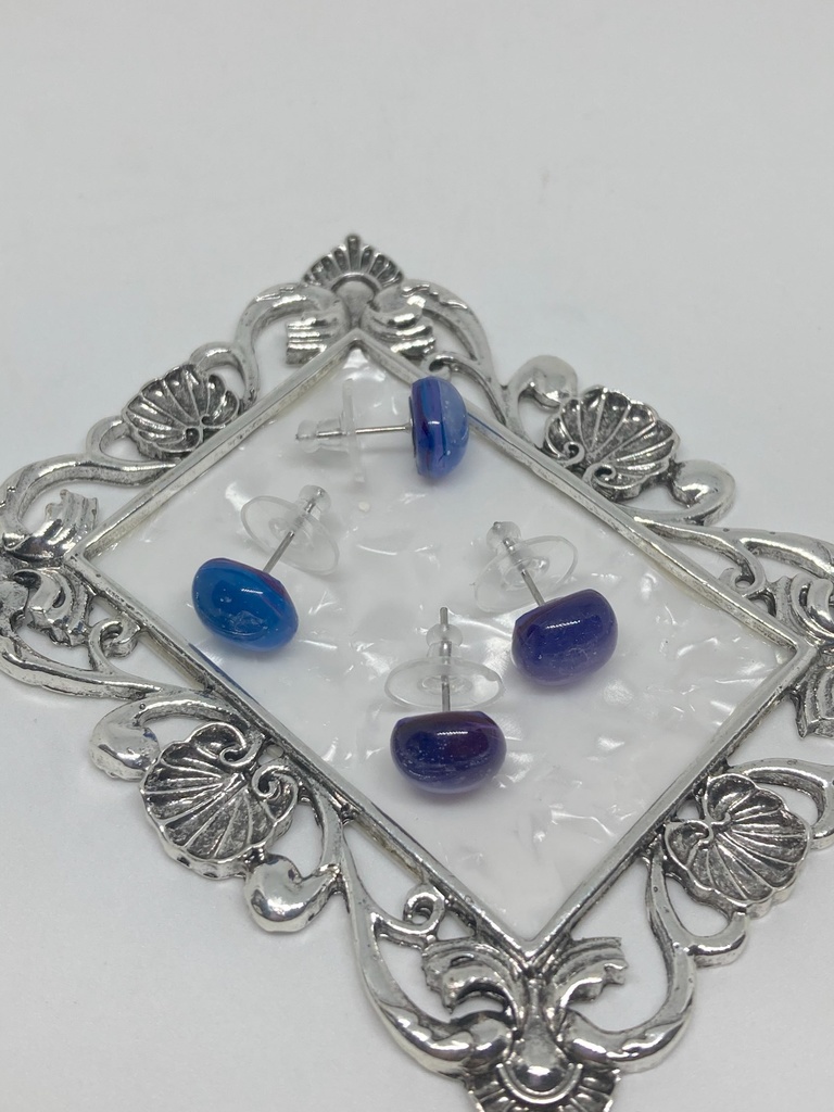 パープル系ガラスピアス