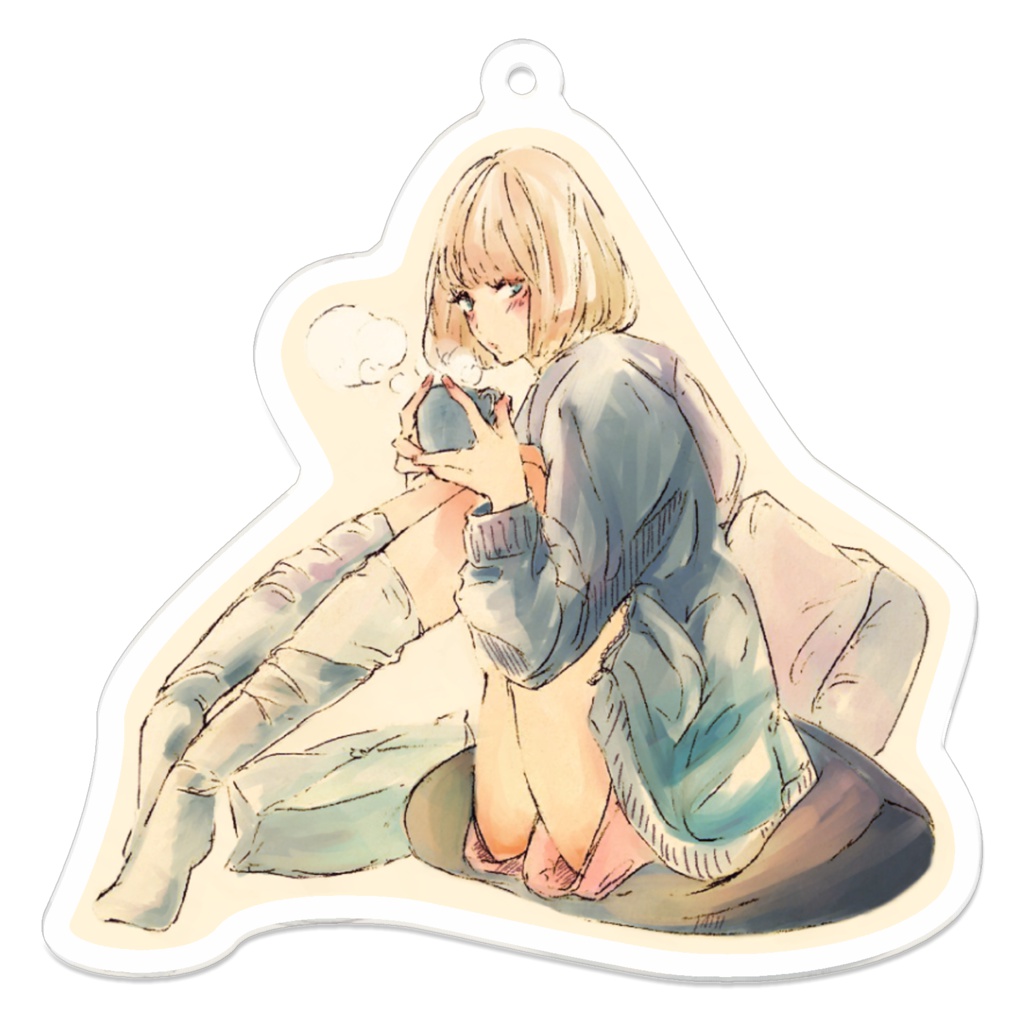 春のちょっと寒い日（アクリルキーホルダー）