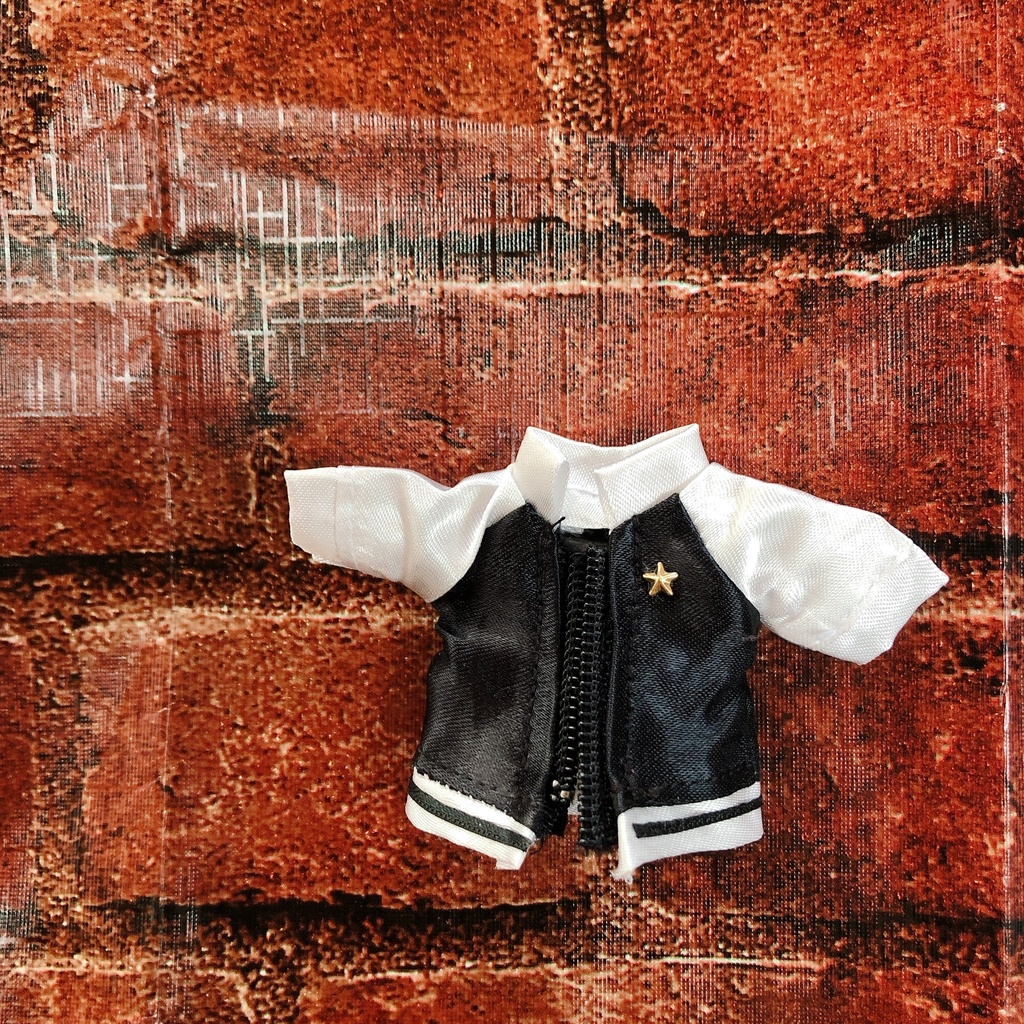 【ジャケット】🖤黒✖️白のクールなジャケット　オビツ11ねんどろいどどーるサイズ