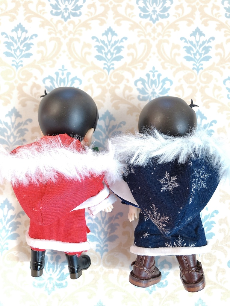 🎄雪柄✖️紺❄️💙サンタケープ オビツ11 ねんどろいどどーる兼用