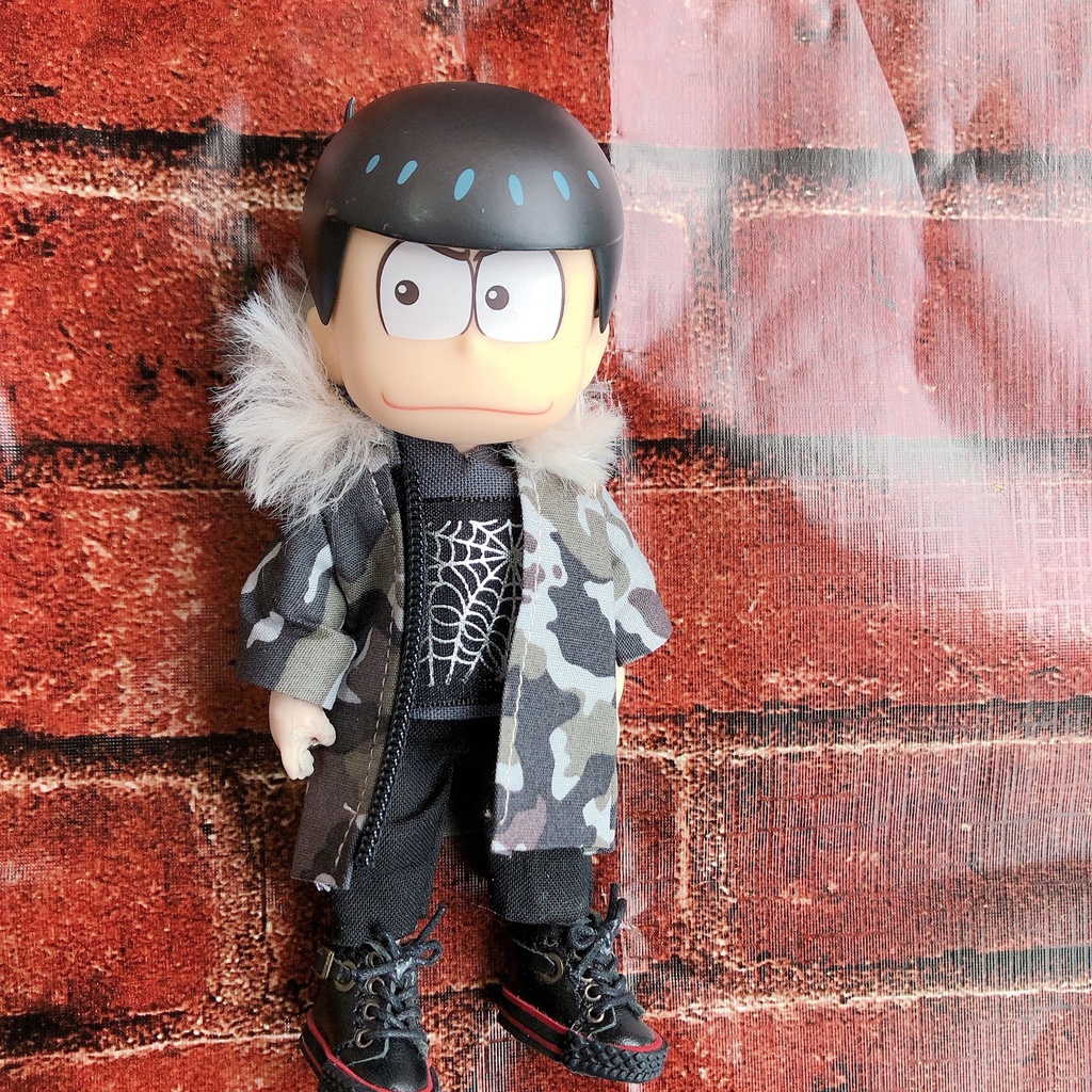 【コート】ミリタリーブラウン🤎柄シンプルなモッズコート⭐︎オビツ11ねんどろいどどーる兼用