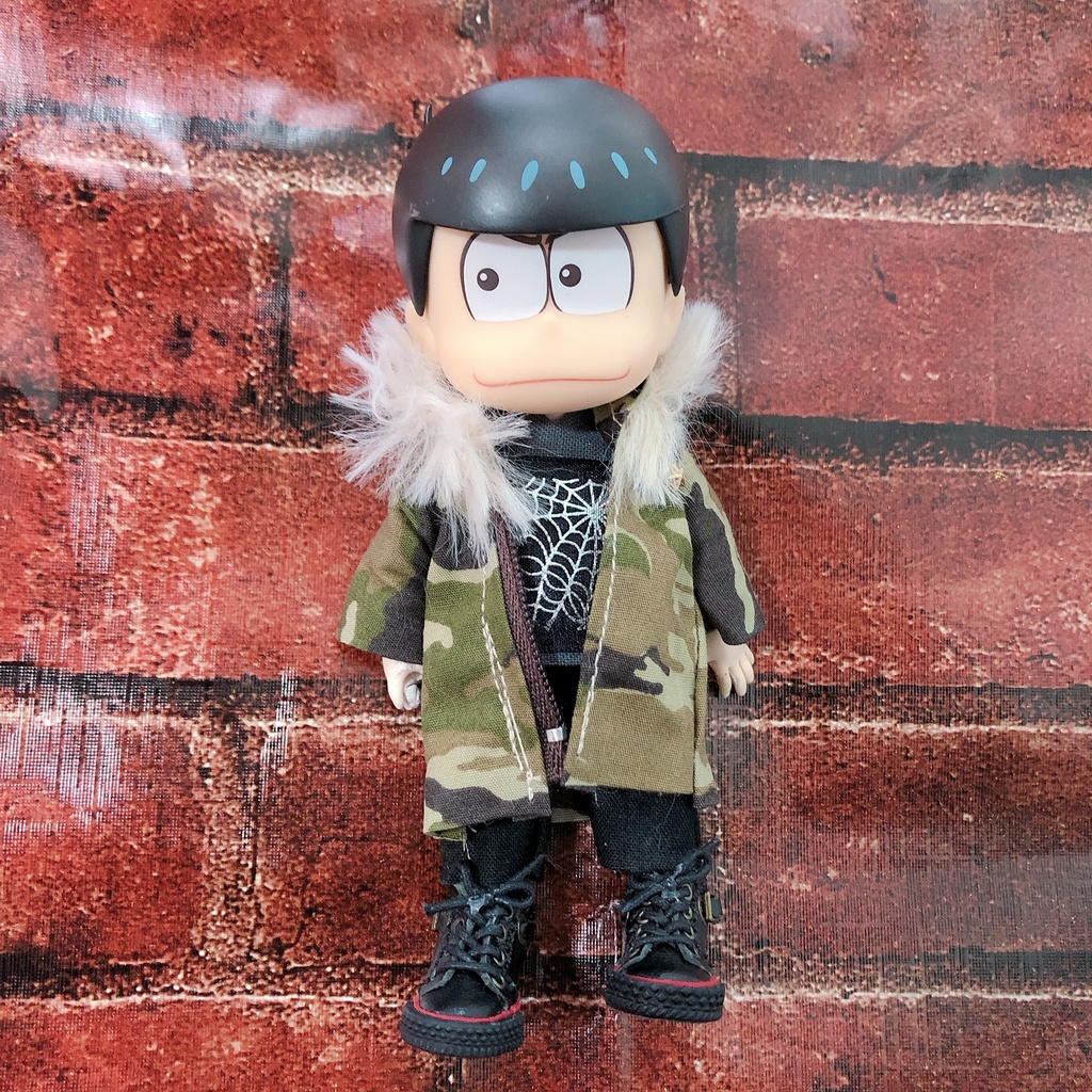 【コート】ミリタリーブラウン🤎柄シンプルなモッズコート⭐︎オビツ11ねんどろいどどーる兼用