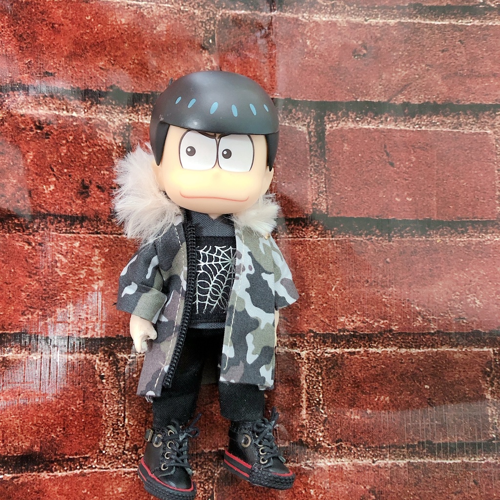 【コート】ミリタリーグレー柄🖤シンプルなモッズコート⭐︎オビツ11ねんどろいどどーる兼用