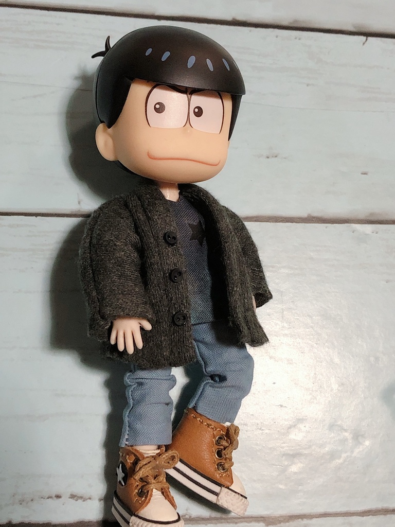 【カーディガン】手触りふわふわニット💕シンプルなグレーカーディガン⭐︎オビツ11ねんどろいど どーる兼用