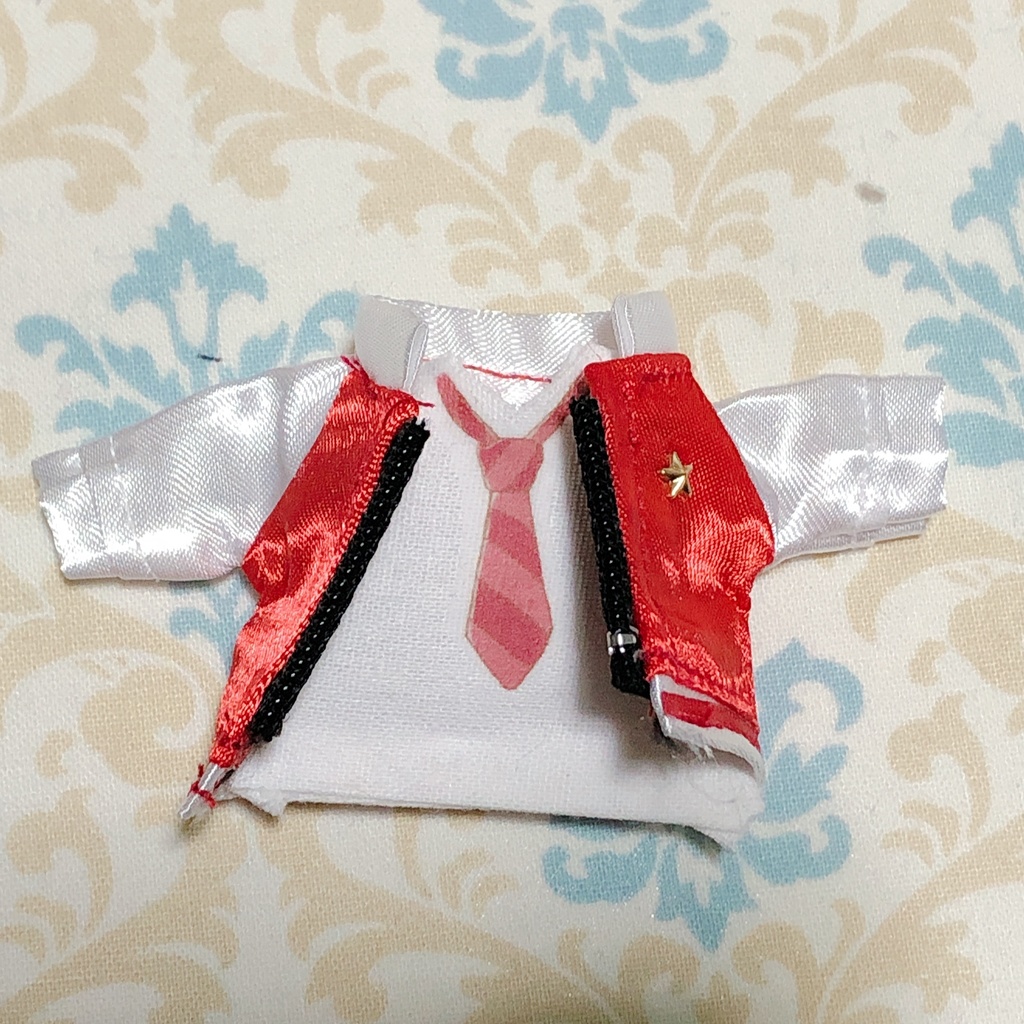 【ジャケット】❤️赤✖️白のクールなジャケット オビツ11ねんどろいどどーるサイズ