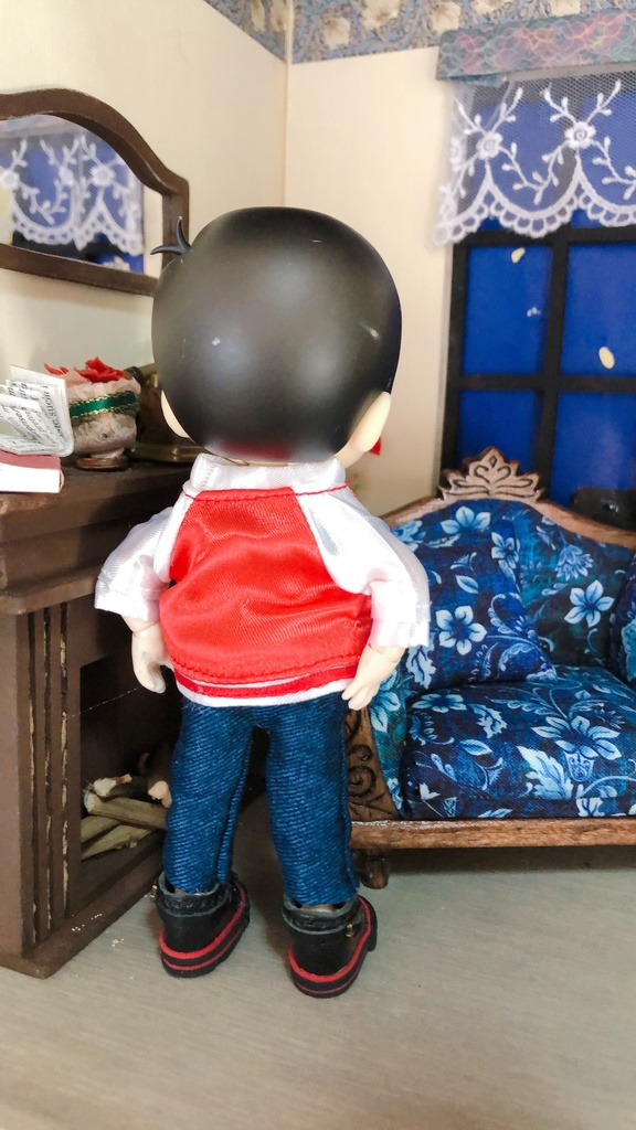 【ジャケット】❤️赤✖️白のクールなジャケット オビツ11ねんどろいどどーるサイズ