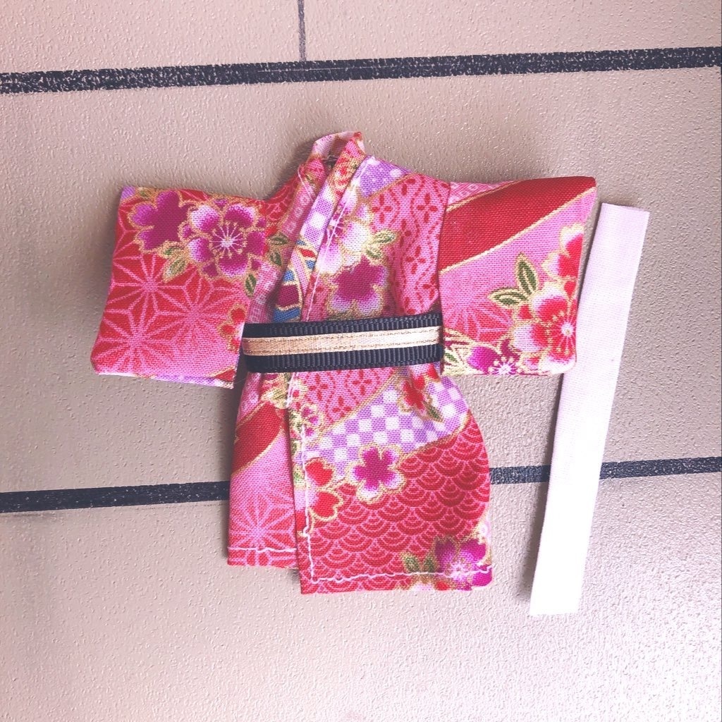 [【浴衣・着物】🌸❤️小桜いっばい華やかな浴衣着物3点セット⭐︎オビツ11 ねんどろいどどーる