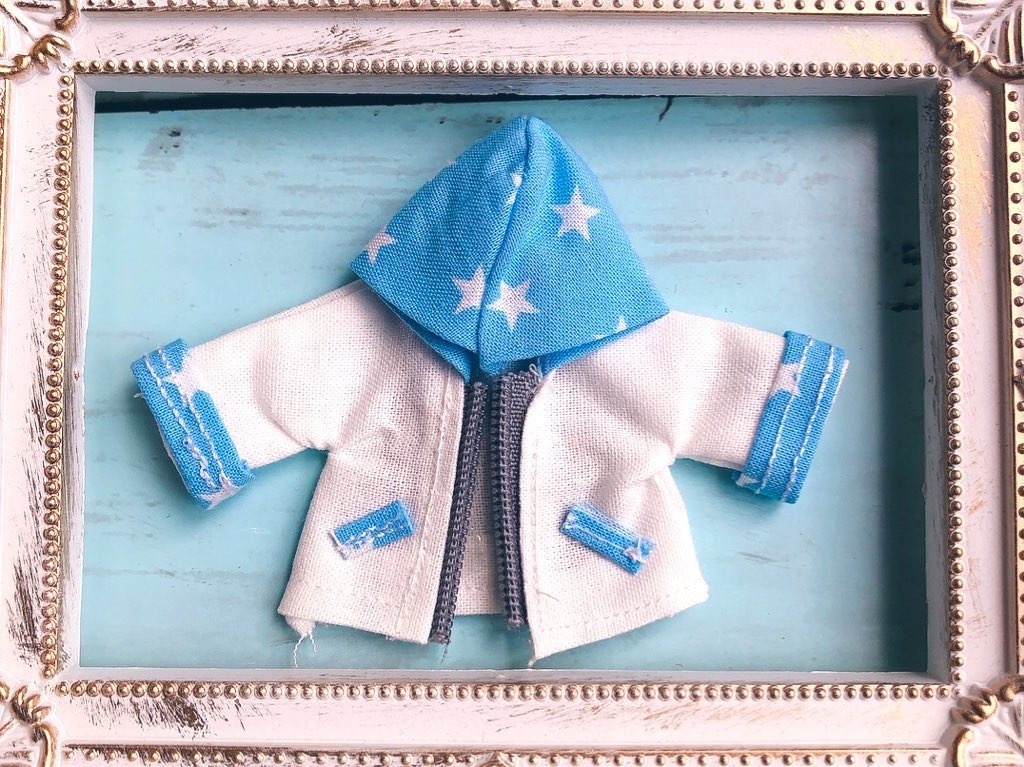 白×水色🤍💙のパーカー💙オビツ11ねんどろいど どーる兼用