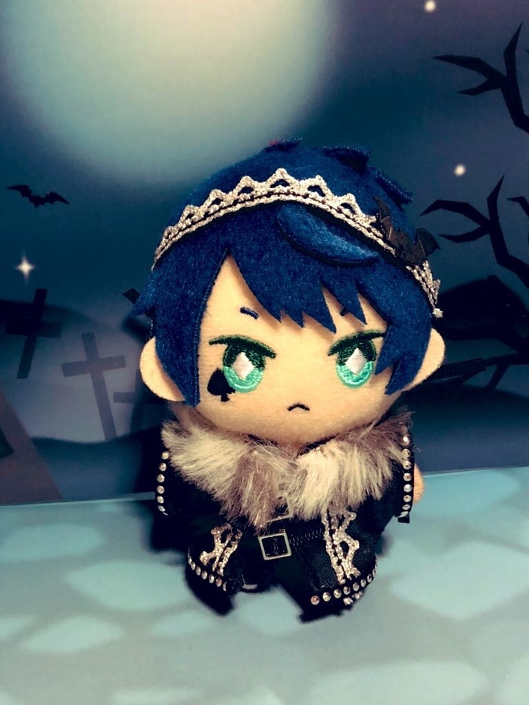 【10センチぬい】ヘッドアクセ付き🦇レースキラキラ胸元もふもふハロウィン🦇ヴァンパイアコート