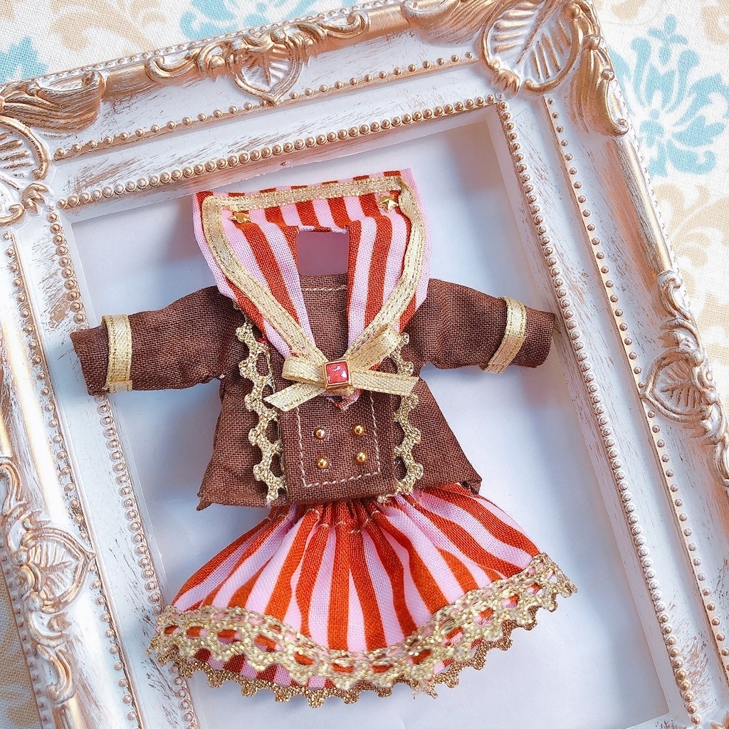 【セーラー】🍫🍓チョコ好き必見⭐️いちごチョコのセーラー服スカート上下2点セットオビツ11 ねんどろいどどーる