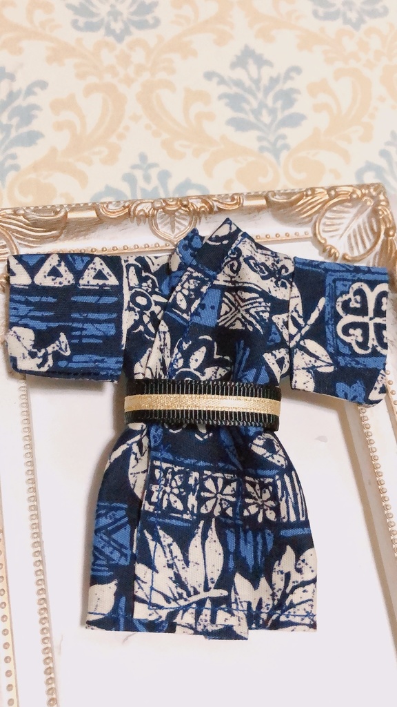 【着物浴衣】ハワイアンボタニカル柄かっこいい着物2点セット⭐︎オビツ11 ねんどろいどどーる