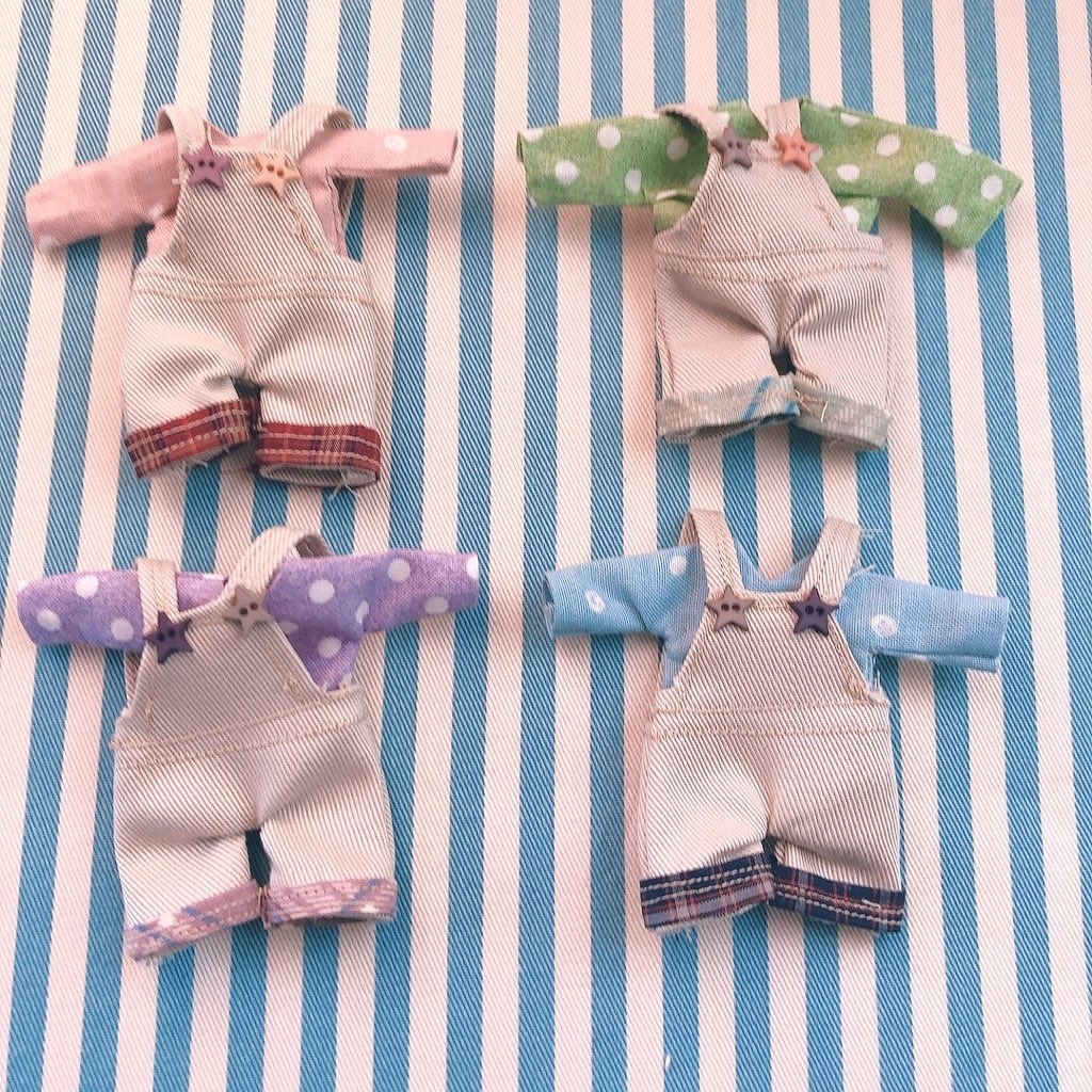 【4色】❤️💙💚💜流行りのくすみカラーサロペットオーバーオール2点セット オビツ11ねんどろいどどーるピコドー10