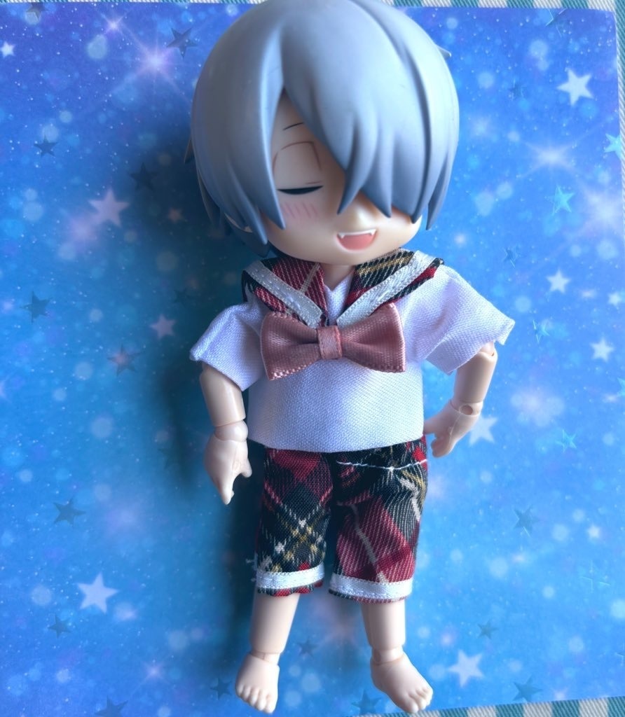 【ドール用】🩵チェック柄セーラー服❤️